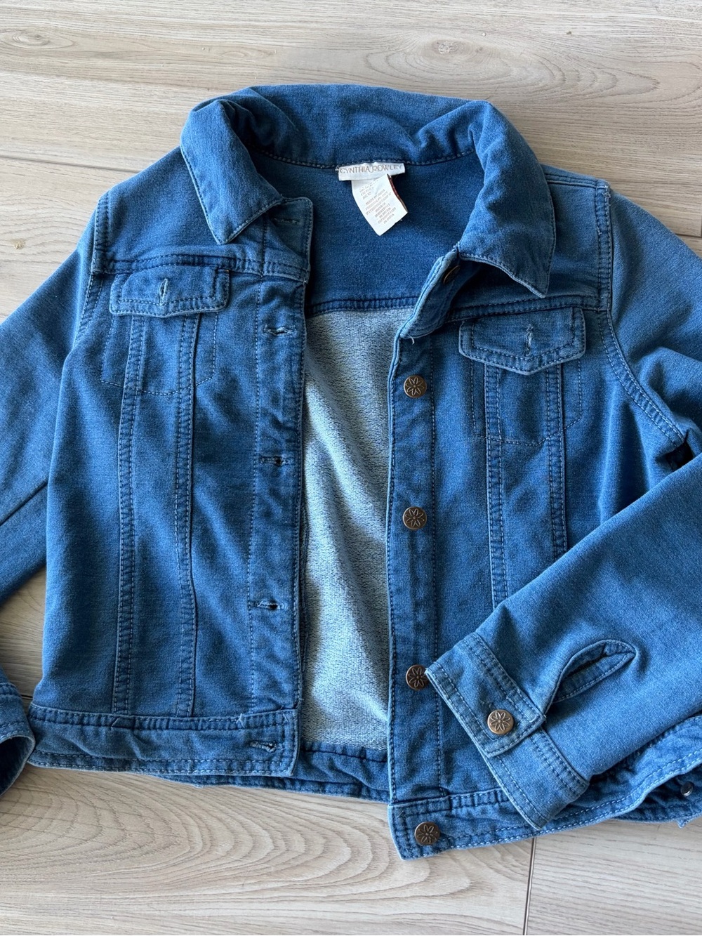 Blue Denim-Style Jacket soft material denim jacket girls 10–12 stretch
